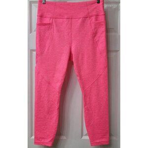 Joy Lab Women's Hot Pink Cropped Leggings Two Pockets Size Large